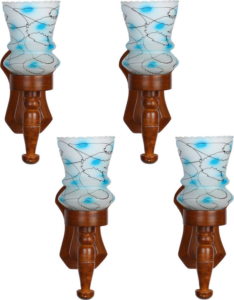 LED Compactable Wood & Glass Wall Lamp Light - I1, Pack Of 4 - Afast ...