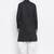 Black plain blended cotton dhoti-kurta