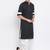 Black plain blended cotton dhoti-kurta