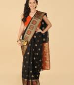 Black Resham Woven Art Silk Sarees