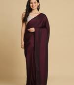 Dark Wine Zari Woven Fancy Satin Sarees