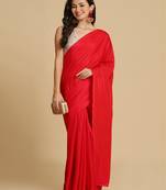 Red Zari Woven Fancy Satin Sarees