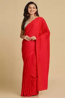 Red Zari Woven Fancy Satin Sarees