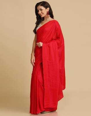 Red Zari Woven Fancy Satin Sarees 3