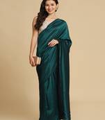 Teal Zari Woven Fancy Satin Sarees