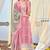 Girly Pink pure muga silk batik printed embroidered salwar suit