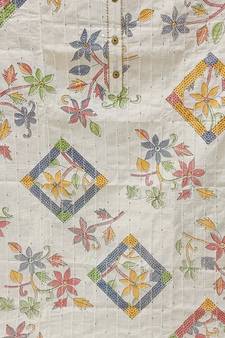 White embroidered cotton salwar