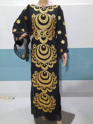 Royal Fashion Dubai Aari Kaftan Abaya Party Fancy African Clothing Crystal Fancy Work New Collection Dress 1