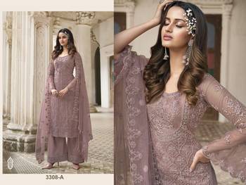 Purple Color Designer Fancy Net Fabric Salwar Suit In Net Fabric With Embroidery As Semi Stitched 2
