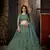 Green embroidered net semi stitched lehenga