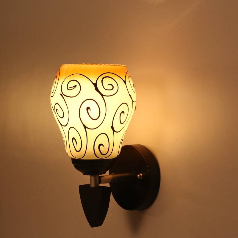 Decorative Wall Lamp Light Glass Wall Light White - Pack of 2 Rt13