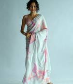 Suta Offwhite Abstract Modal Saree
