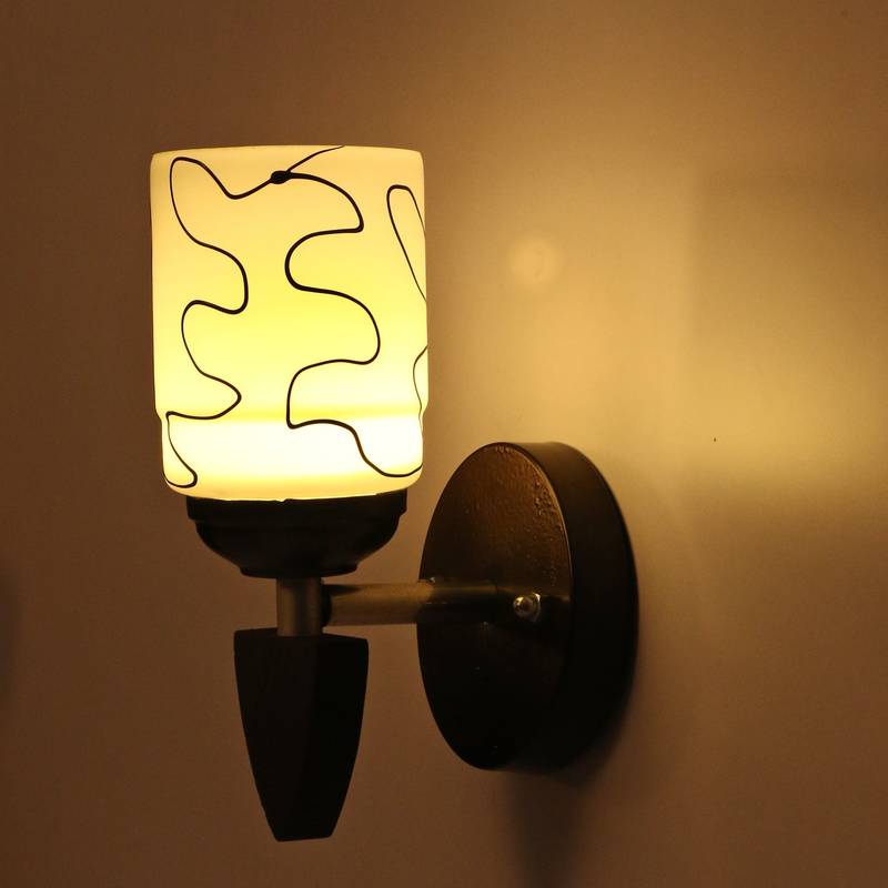 Decorative Wall Lamp Light Glass Wall Light Black Pack of 2 Rt42