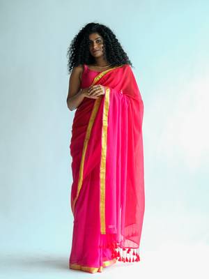 Suta Multi-color Colourblock Cotton zari Saree 1