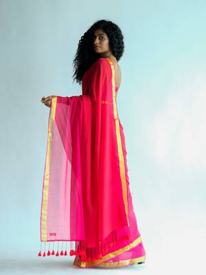 Suta Multi-color Colourblock Cotton zari Saree 4