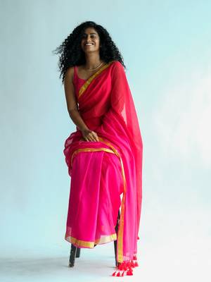 Suta Multi-color Colourblock Cotton zari Saree 5
