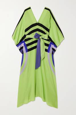 JSDC Lounge Wear  V-Neck Belt Style Soft Crepe Ankle Length Printed Kaftan 4