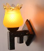 Marvel Design Stylish Black White Wood Wall Lamp/ Light Of Colorful Glass Shade -FG23