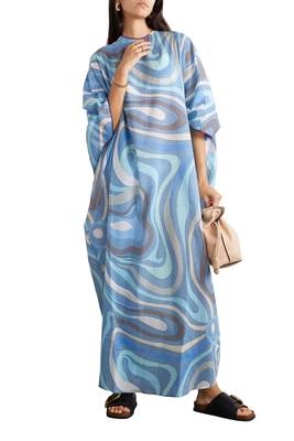 JSDC Casual Wear Cotton Fabric Printed Long Abstract Kaftan 1
