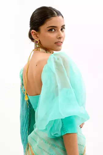 Puff Sleeves Silk Blouse