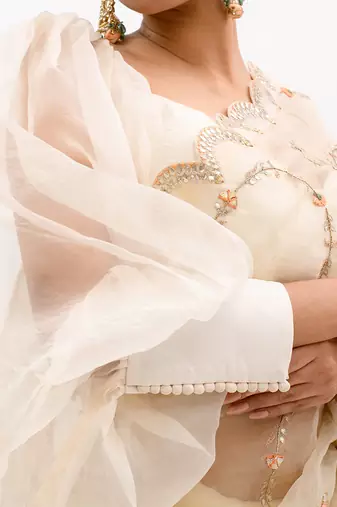 Puff Sleeves Silk Blouse