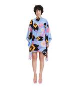 JSDC French Moss Fabric Printed Women Short Beach Wear Kaftan