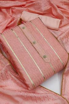 Peach Gotta Patti Chanderi Salwar