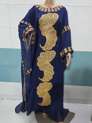 New Royal Fashion Wedding Dubai Beaded Kaftan Abaya Party African Clothing Aari Fancy Work Caftan Dress 1