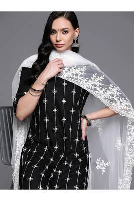 Jheenu Women's Rayon Embroidered Straight Fit Kurti plazo dupatta set 5