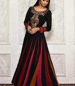 Black embroidered georgette stitched  Kurti