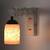 Designer Wood Pendant Wall Light / Night Lamp Of Colorful Glass Shade (Set Of Two)-W80