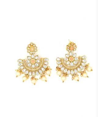 Designer Traditional Ph Long Haram Gold Plated Pearls Necklace Set For Women 2