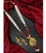 Green Multistrand Beaded Kundan Gold Plated Necklace & Earring Set For Women NS_1773_BL_275