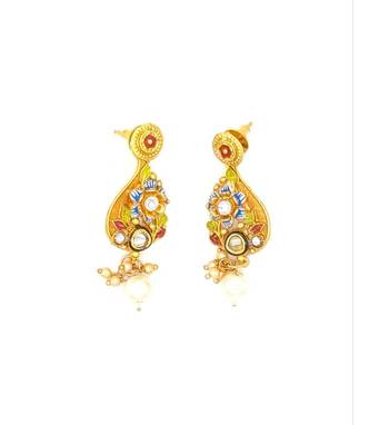 Blue Multistrand Beaded Kundan Gold Plated Necklace & Earring Set For Women NS_1773_R_275 4