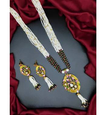 18k Gold Plated Traditional Ruby Multistrand Pearl Kundan Studded Necklace Jewellery 1