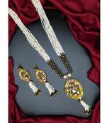 18k Gold Plated Traditional Ruby Multistrand Pearl Kundan Studded Necklace Jewellery