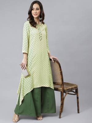 Cream printed rayon ethnic-kurtis 1