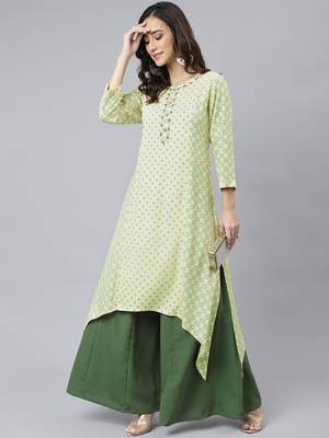 Cream printed rayon ethnic-kurtis 4