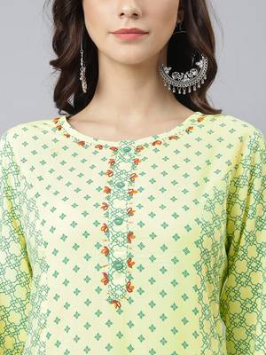 Cream printed rayon ethnic-kurtis 5
