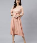 Peach printed crepe ethnic-kurtis