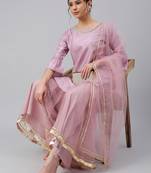Mauve plain silk salwar