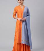 Orange woven chanderi silk salwar