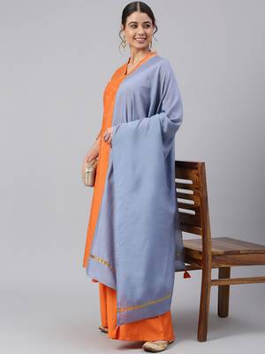 Orange woven chanderi silk salwar 2