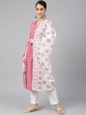 Pink block print cotton salwar 2