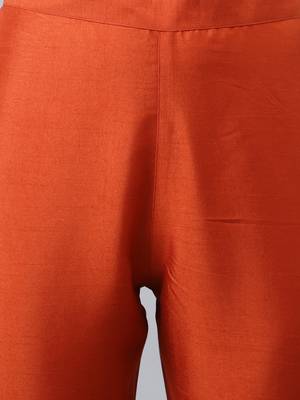Orange plain silk salwar 4