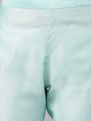 Blue plain chanderi silk salwar 4