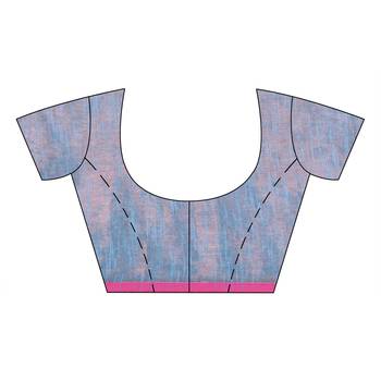 Blue woven cotton saree with blouse 4