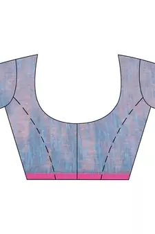 Blue woven cotton saree with blouse