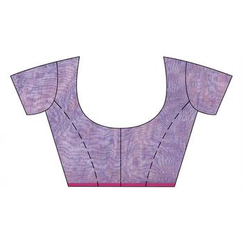 Purple woven cotton saree with blouse 4