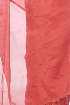 Red woven cotton saree with blouse